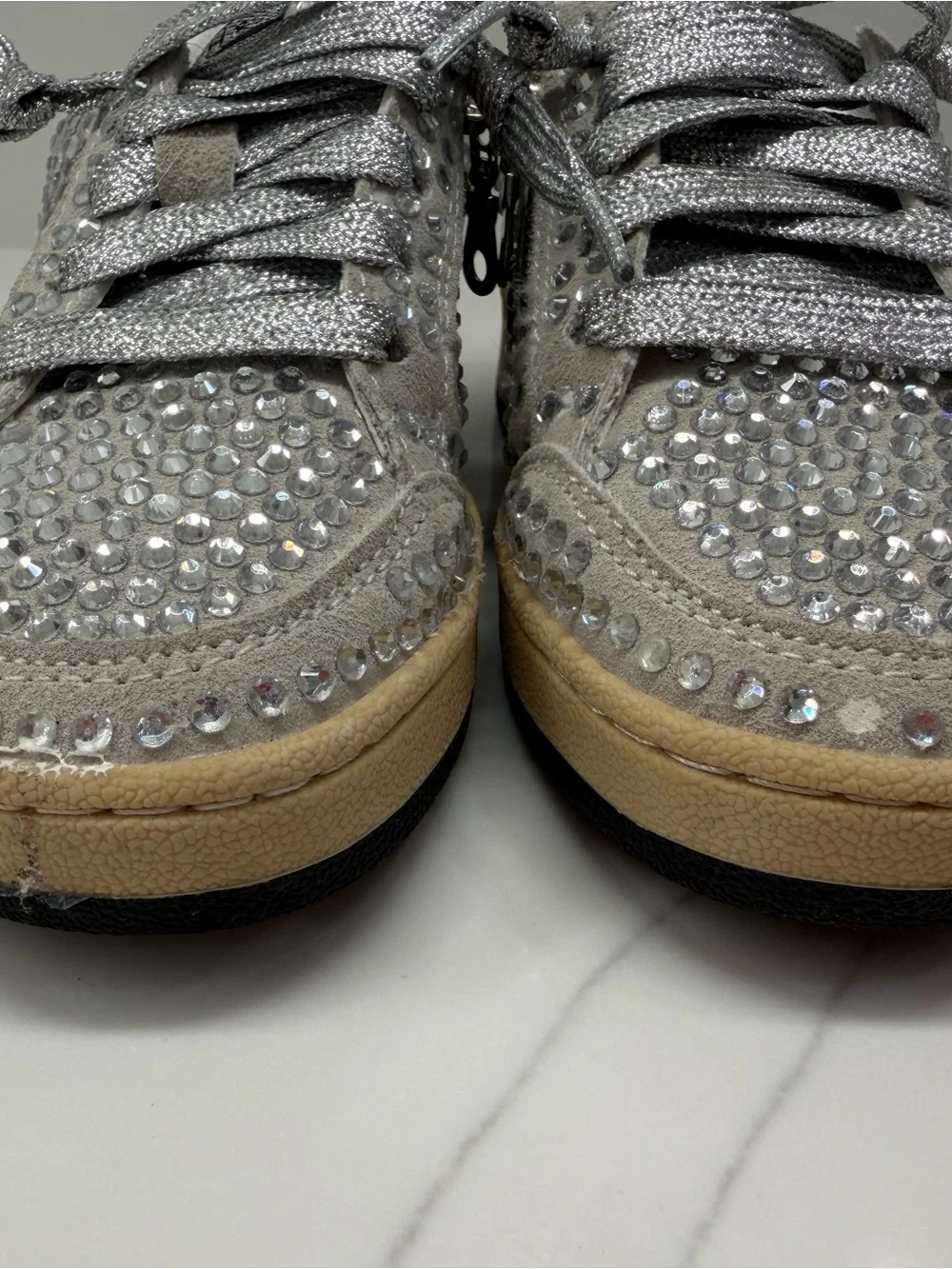Vintage Havana Kids Crystal Star Sneakers | Silver Rhinestone | Size 9